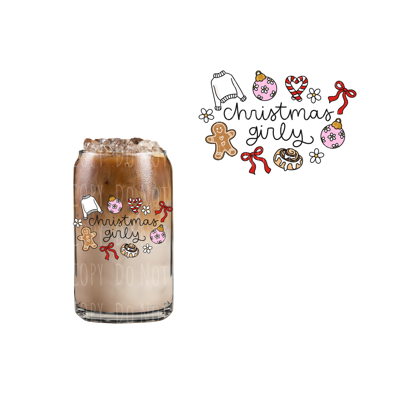 Christmas Girly (DOUBLE SIDED) UVDTF decal