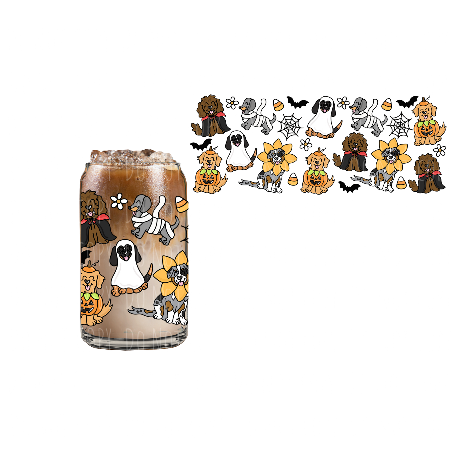 Best Dog Costume (DOUBLE SIDED) UVDTF 16oz cup wrap