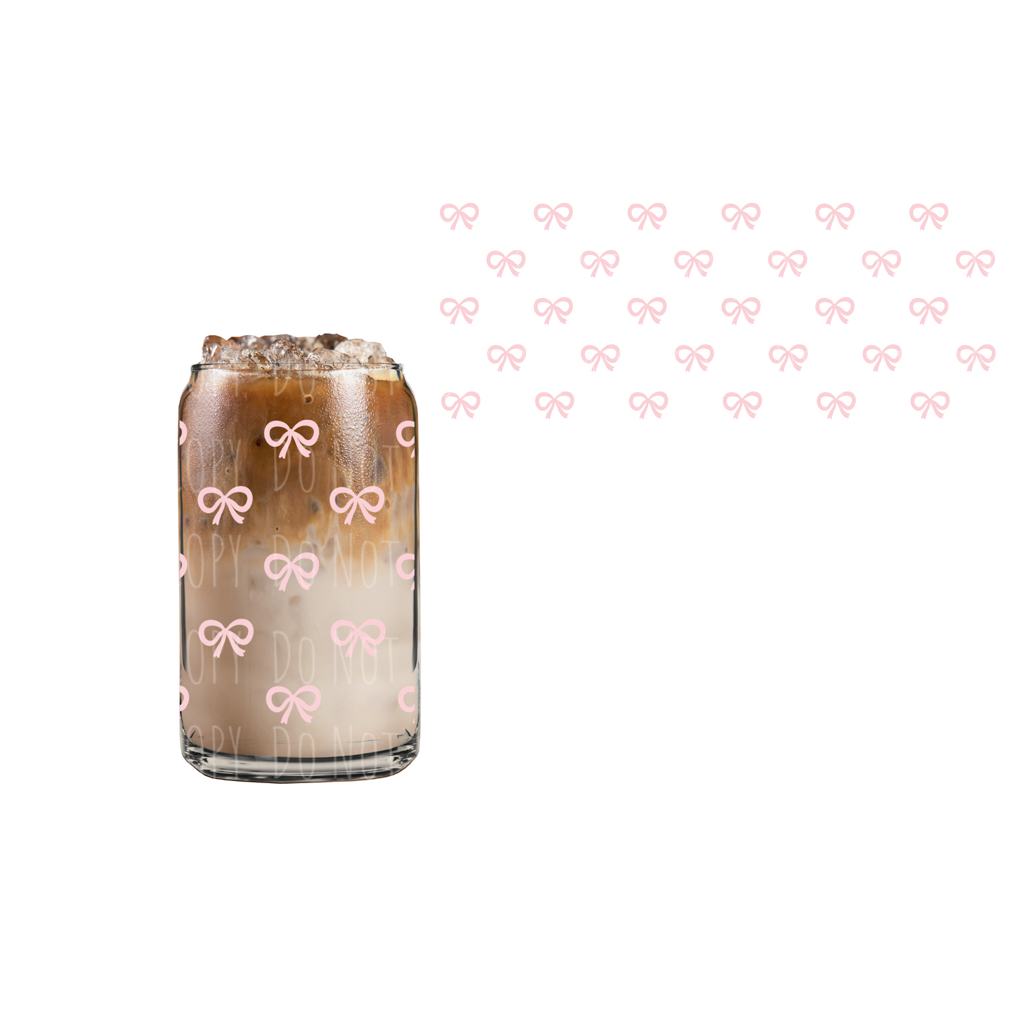 Pink Mini Bows (DOUBLE SIDED) UVDTF 16oz cup wrap