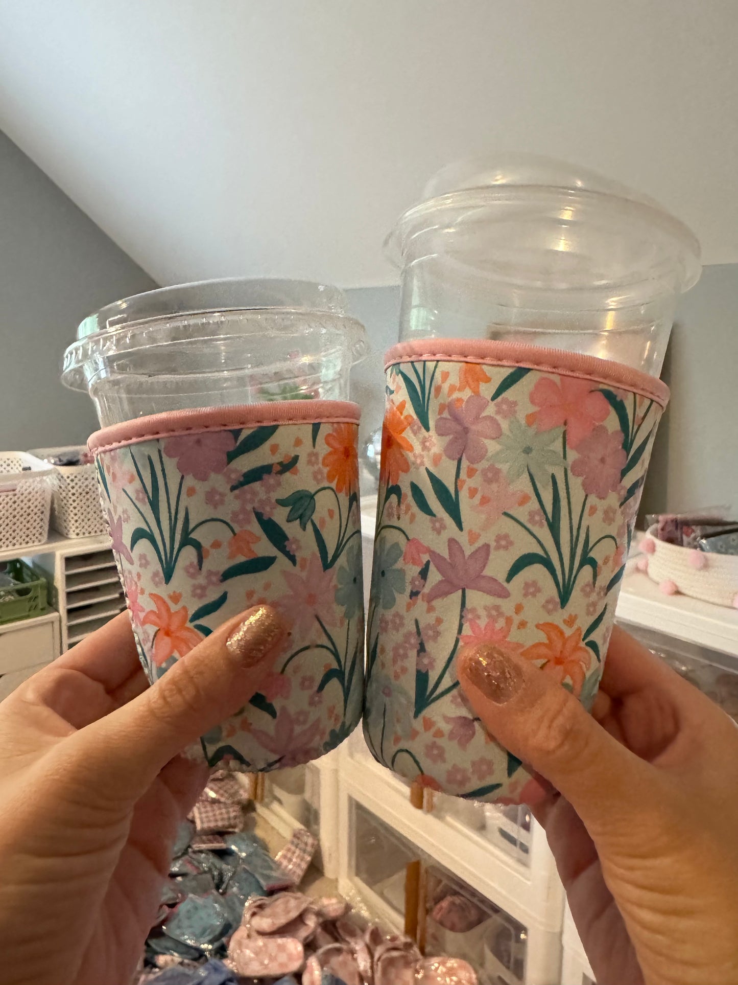 Pastel Floral Coffee Sleeves