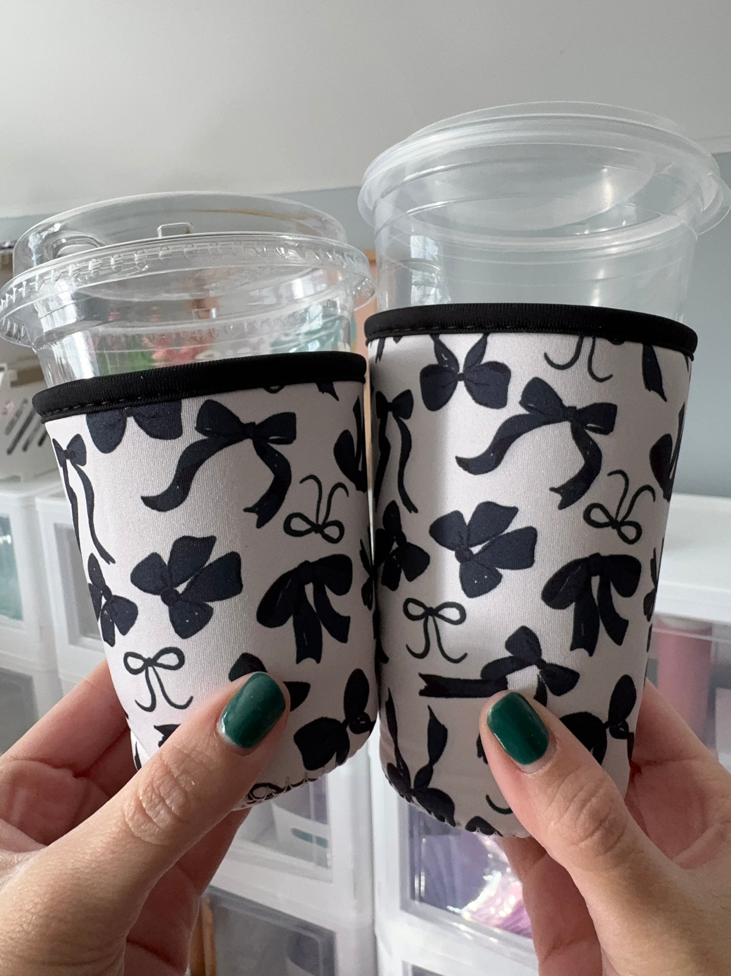 Black + White Bow Coffee Sleeves