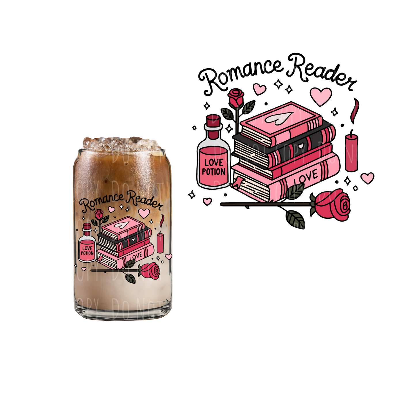 Romance Reader (DOUBLE SIDED) UVDTF decal