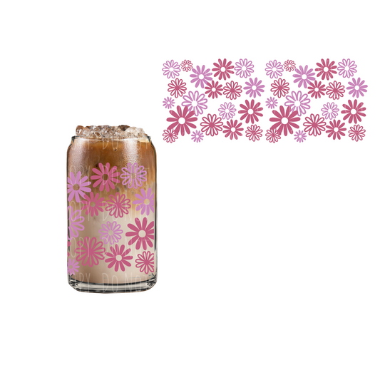 Retro Flowers (DOUBLE SIDED) UVDTF 16oz cup wrap