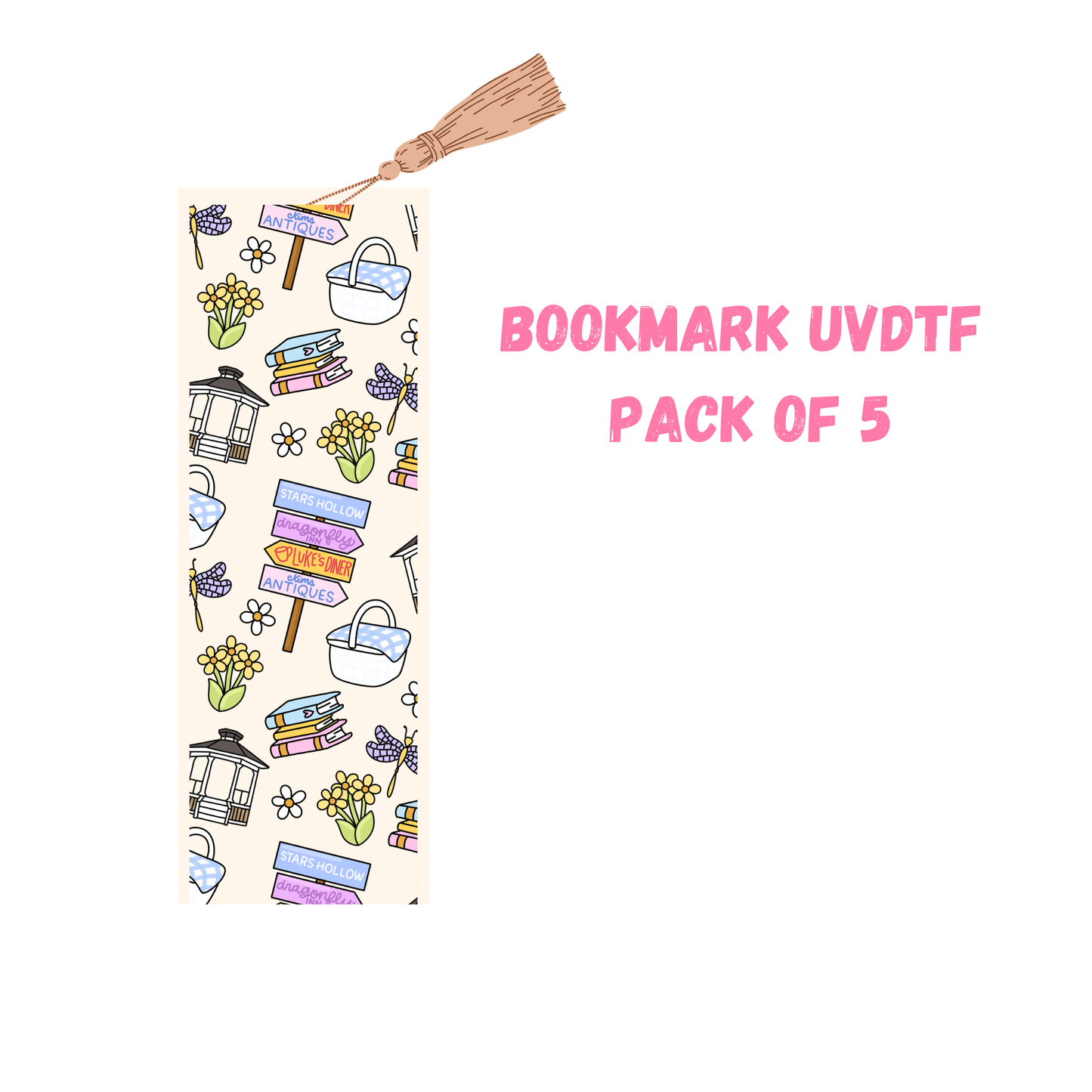 Spring In Stars Hollow (DOUBLE SIDED) Bookmark UVDTF (pack of 5)