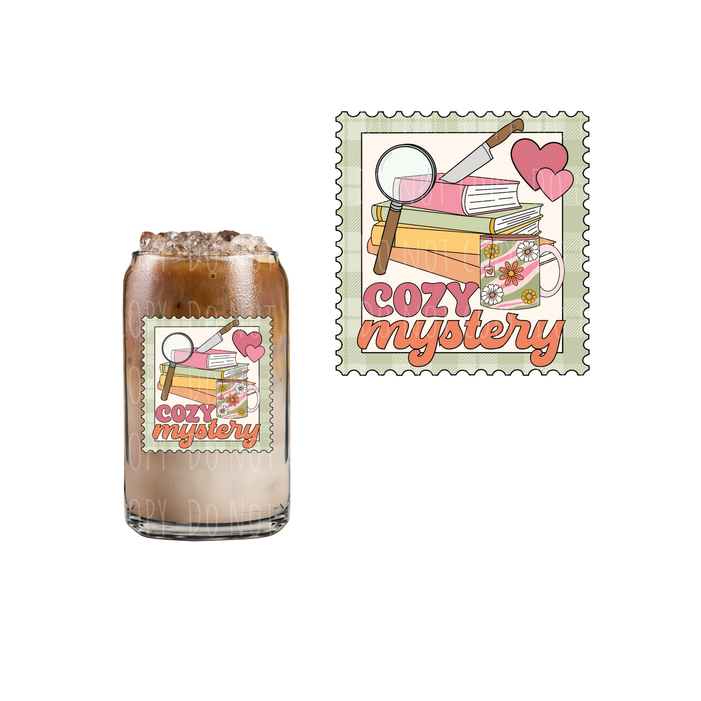 Cozy Mystery Stamp (DOUBLE SIDED) UVDTF decal