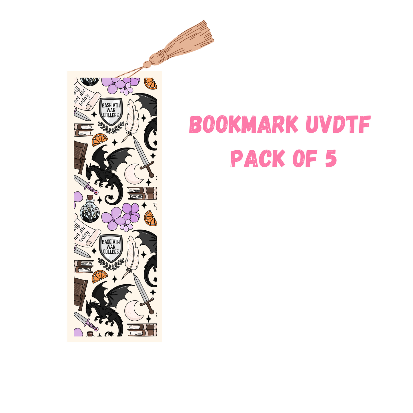 4th Wing Inspired (DOUBLE SIDED) Bookmark UVDTF (pack of 5)
