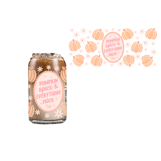 Pumpkin Spice & Everything Nice (DOUBLE SIDED) UVDTF 16oz cup wrap