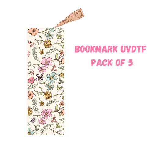 Line Flowers (DOUBLE SIDED) Bookmark UVDTF (pack of 5)