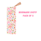New Bow + Flowers (DOUBLE SIDED) Bookmark UVDTF (pack of 5)