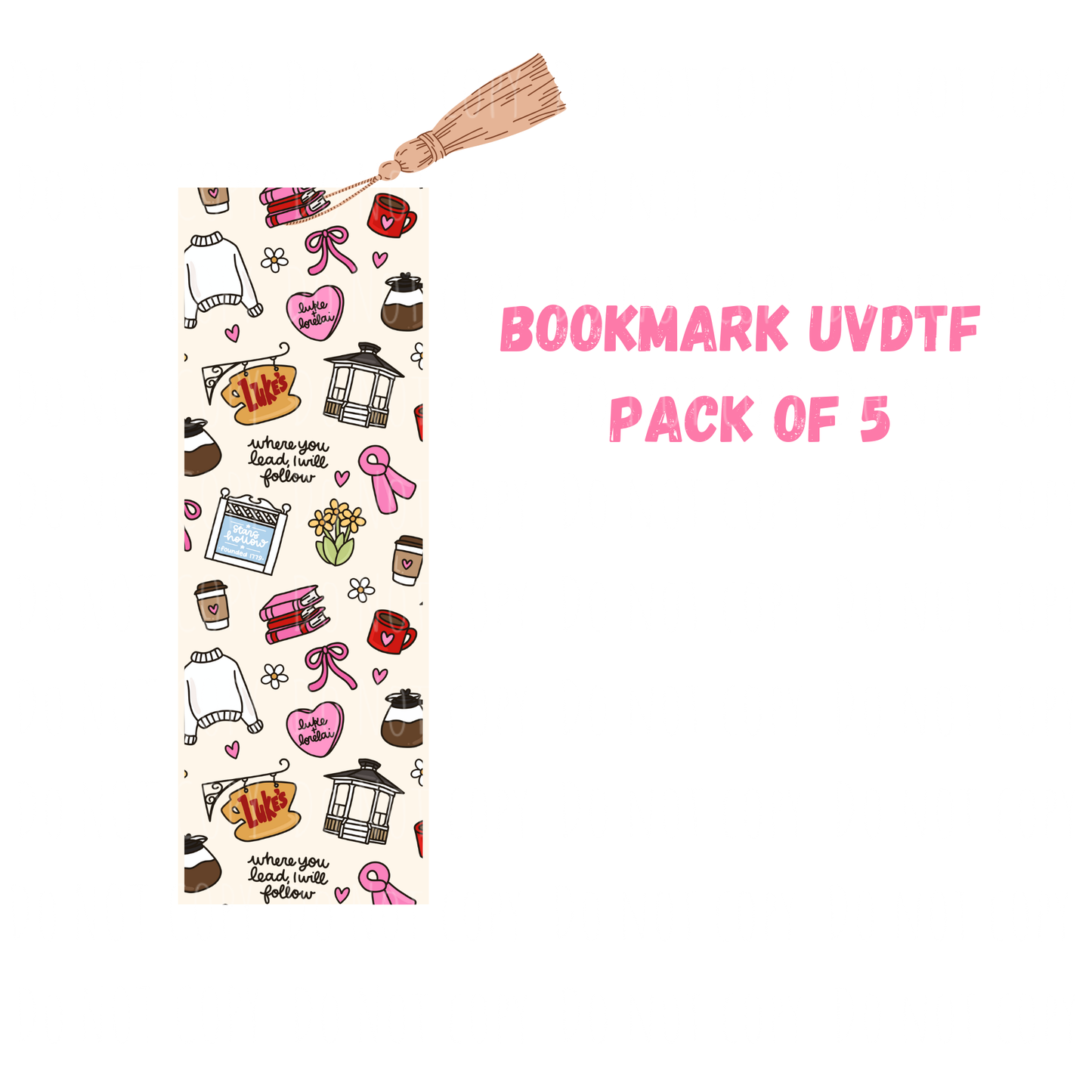 Luke's Pink (DOUBLE SIDED) Bookmark UVDTF (pack of 5)