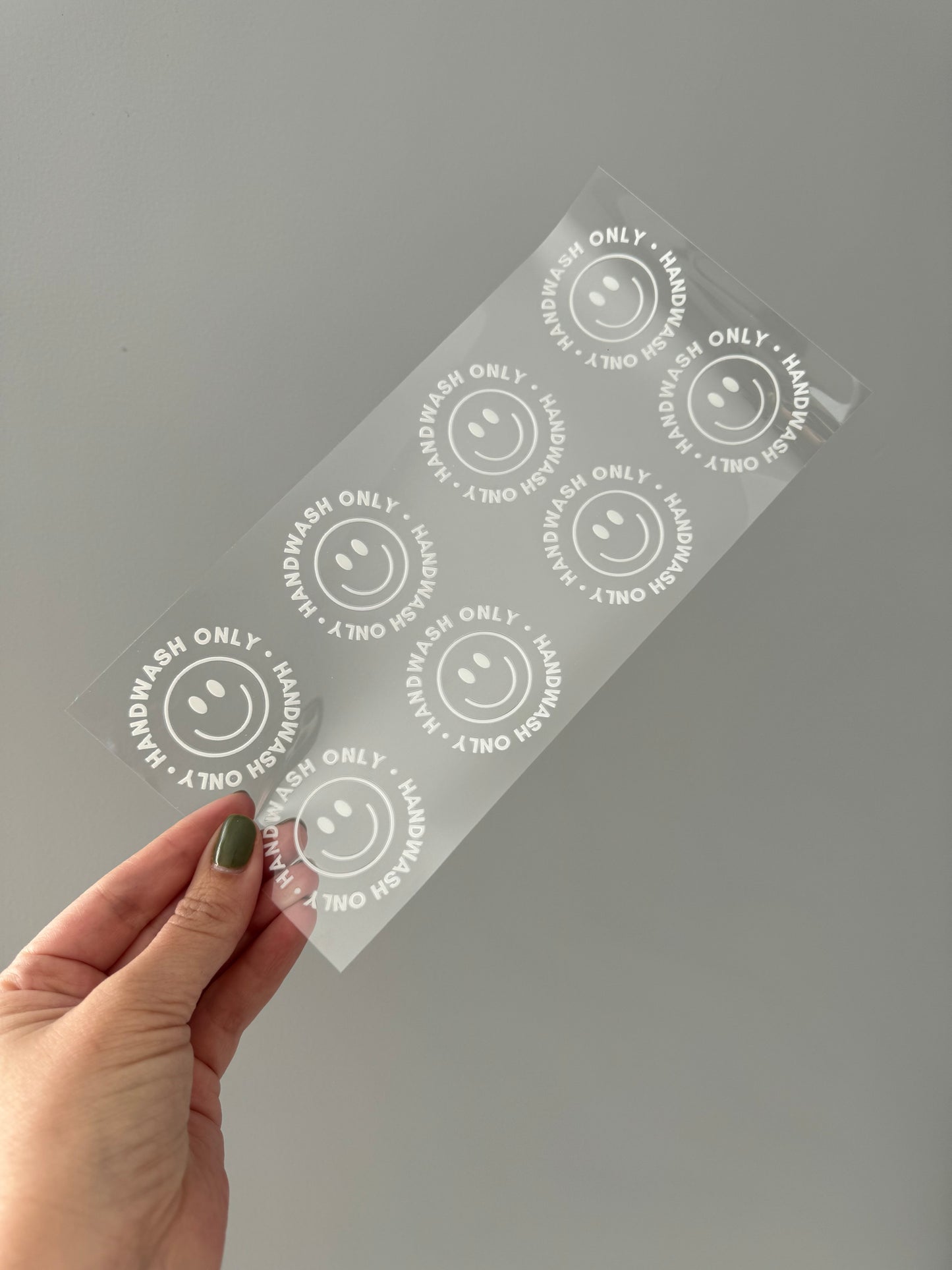 Happy Face Handwash Only Stickers ( Pack of 8 )