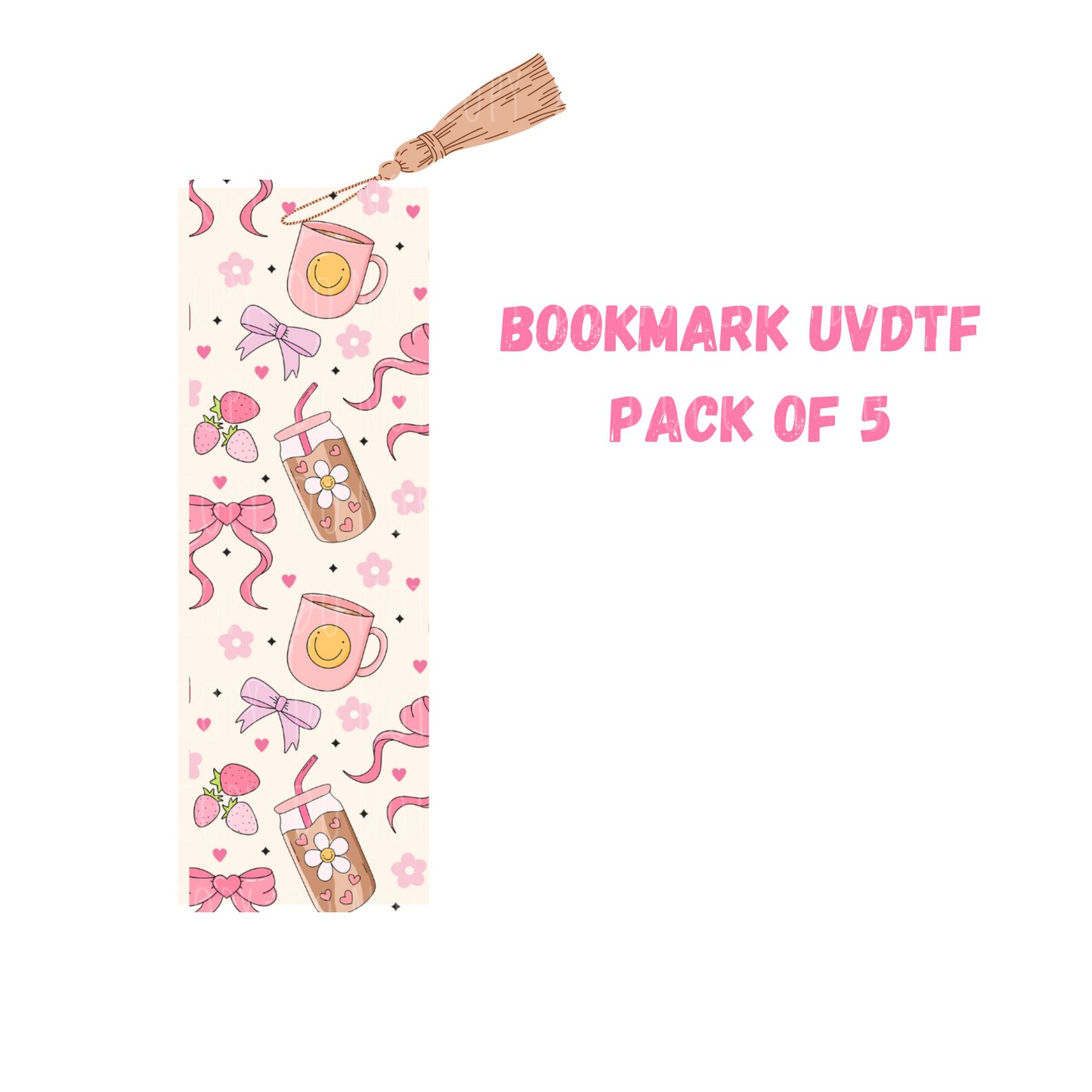 Coffee + Strawberries (DOUBLE SIDED) UVDTF (pack of 5)
