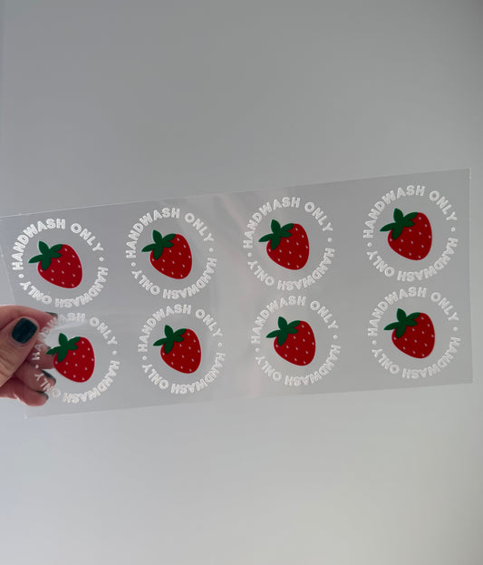 Strawberry Handwash Only Stickers ( Pack of 8 )