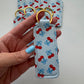 Cherries Blue Chapstick Holder Keychains (Pack of 5)