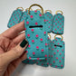 Mini Pink Flowers Chapstick Holder Keychains (Pack of 5)