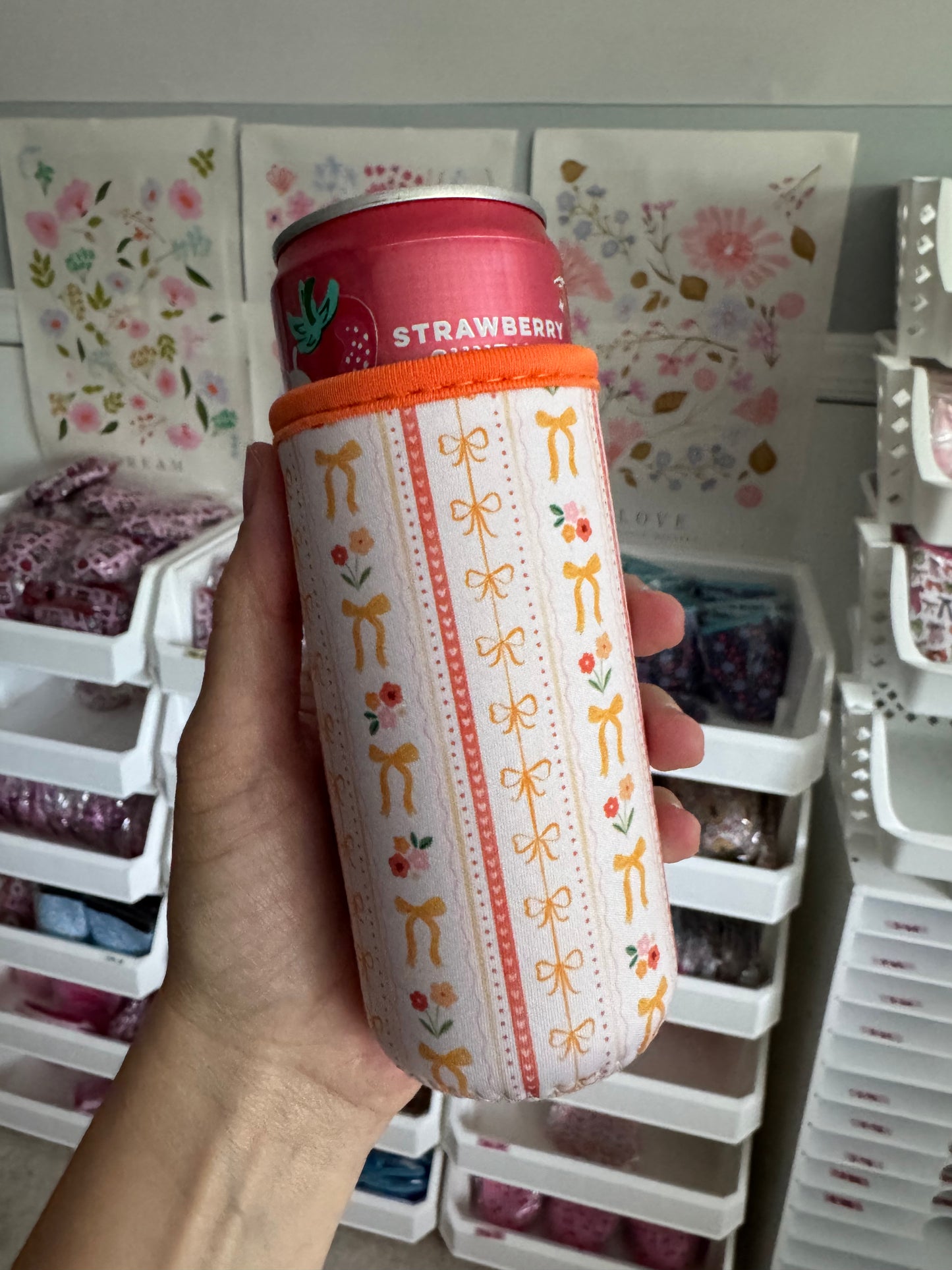 Yellow Bows Tall Can Sleeves (Pack of 5)