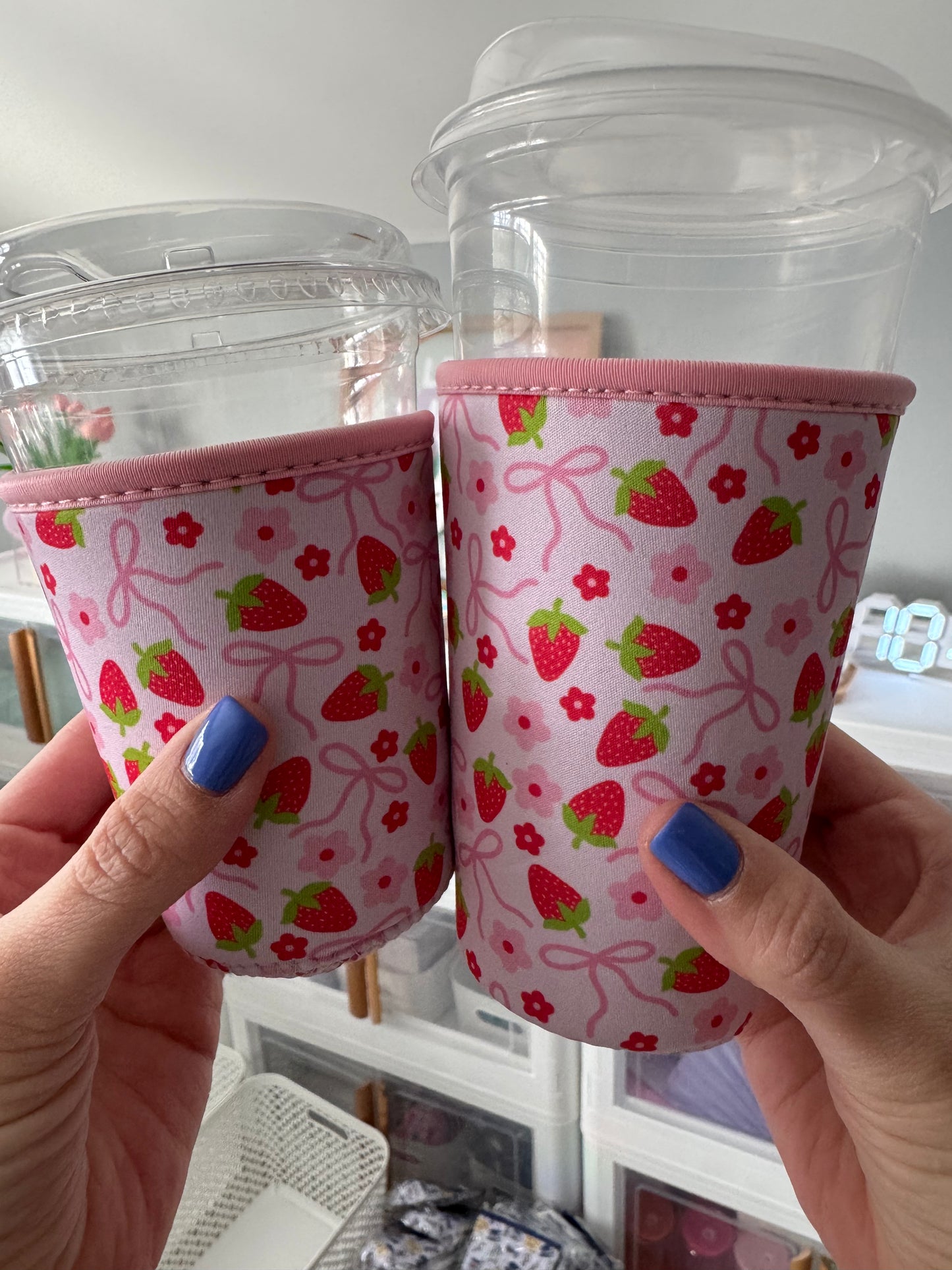 Strawberries and Bows Coffee Sleeves