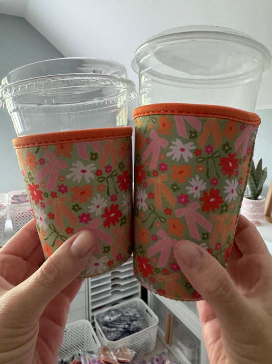 Pink + Orange Bows Coffee  Sleeves