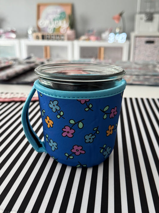 Blue Dainty Flowers WECK Jar Sleeve