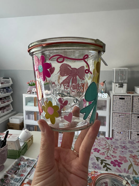 Cutie Bows Custom 16oz WECK Jar