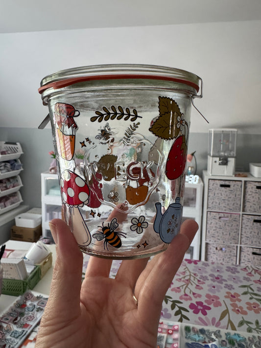 Cottage Core Custom 16oz WECK Jar