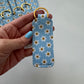 Blue Happy Daisies Chapstick Holder Keychains (Pack of 5)