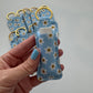 Blue Happy Daisies Chapstick Holder Keychains (Pack of 5)