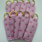 Mini Cherry Stripes Chapstick Holder Keychains (Pack of 5)