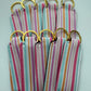 Pastel Stripes Chapstick Holder Keychains (Pack of 5)