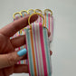 Pastel Stripes Chapstick Holder Keychains (Pack of 5)