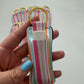 Pastel Stripes Chapstick Holder Keychains (Pack of 5)