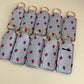 Stripes + Strawberries Chapstick Holder Keychains (Pack of 5)