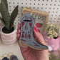 Light Blue Flowers Boot Chapstick Holder Keychains (Pack of 5)