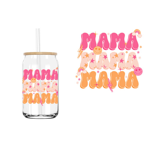 Mama (pink-orange) (DOUBLE SIDED) UVDTF decal
